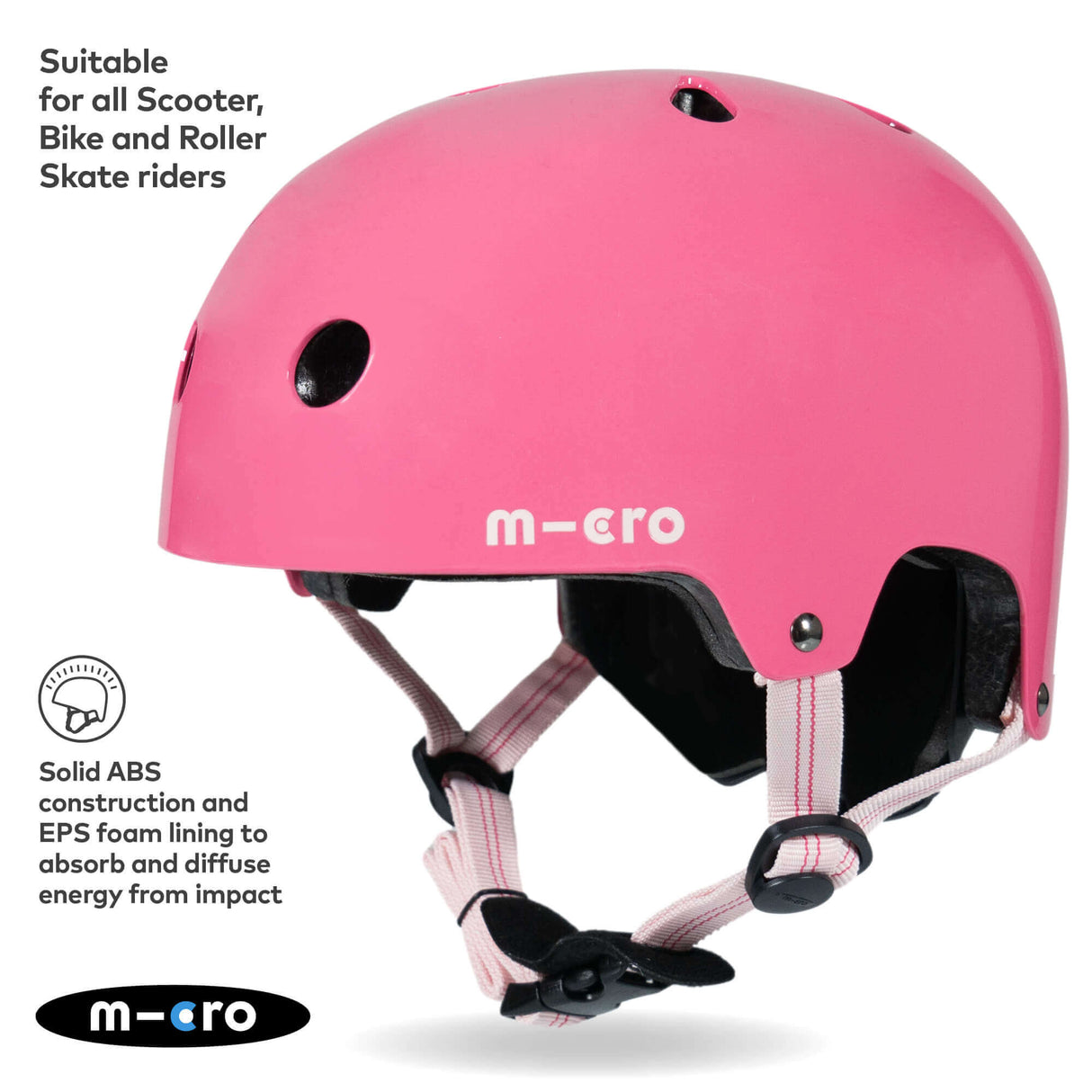 Micro Scooters Children's Glossy Helmet | Medium - Pink