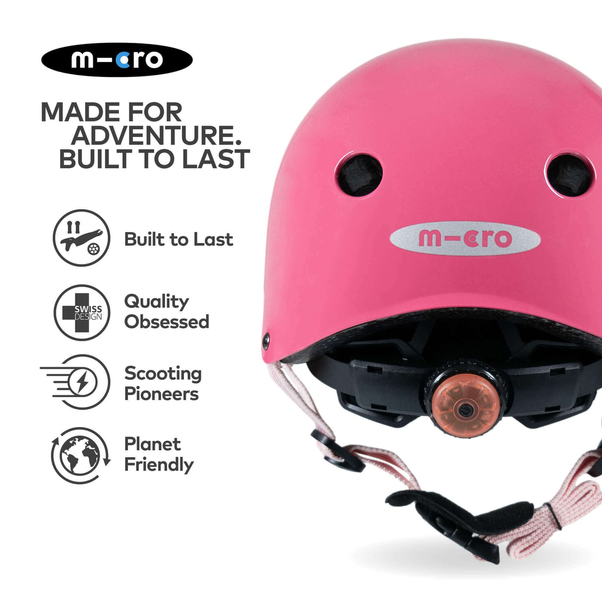 Micro Scooters Children's Glossy Helmet | Medium - Pink
