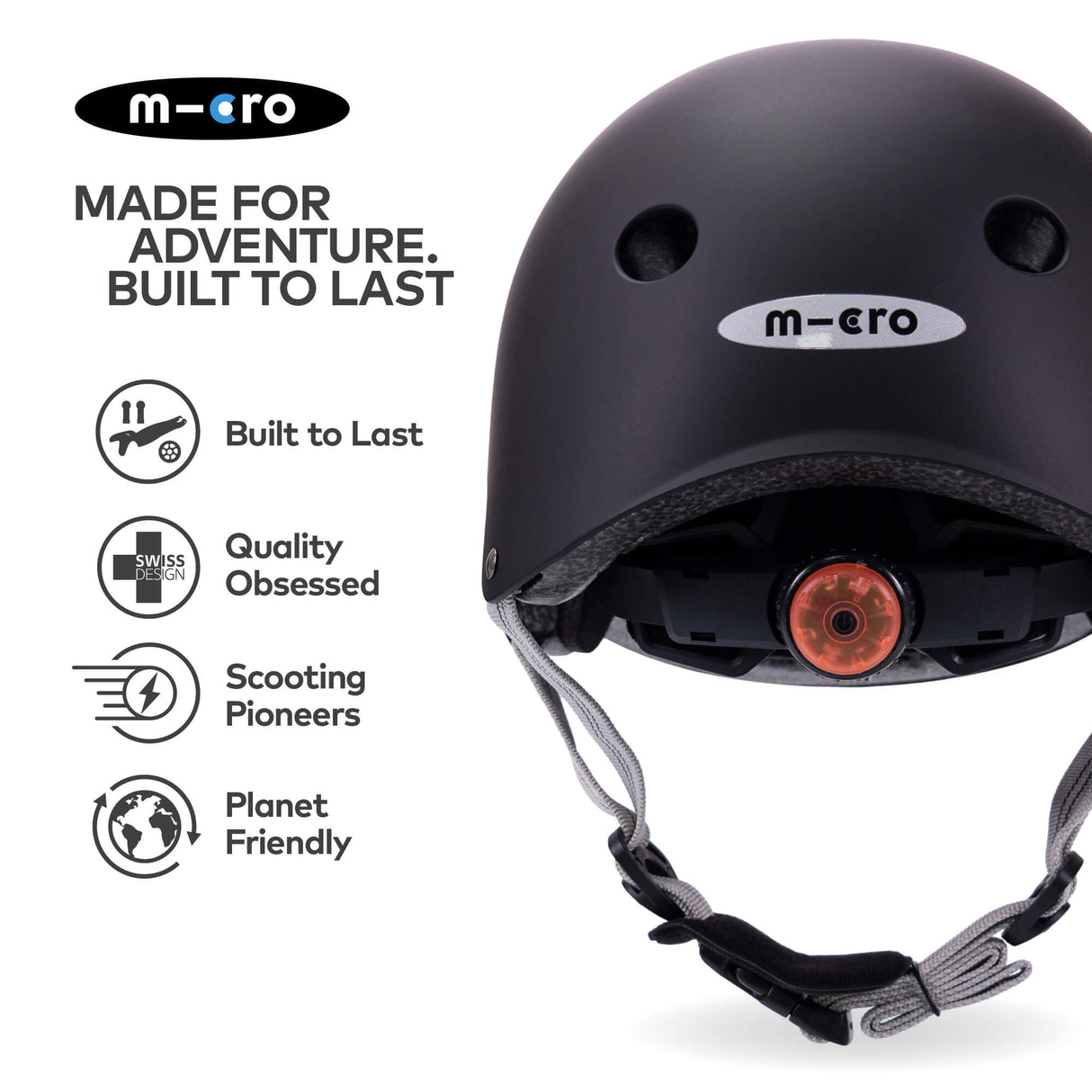 Micro Scooters Children's Matt Helmet | Medium - Black