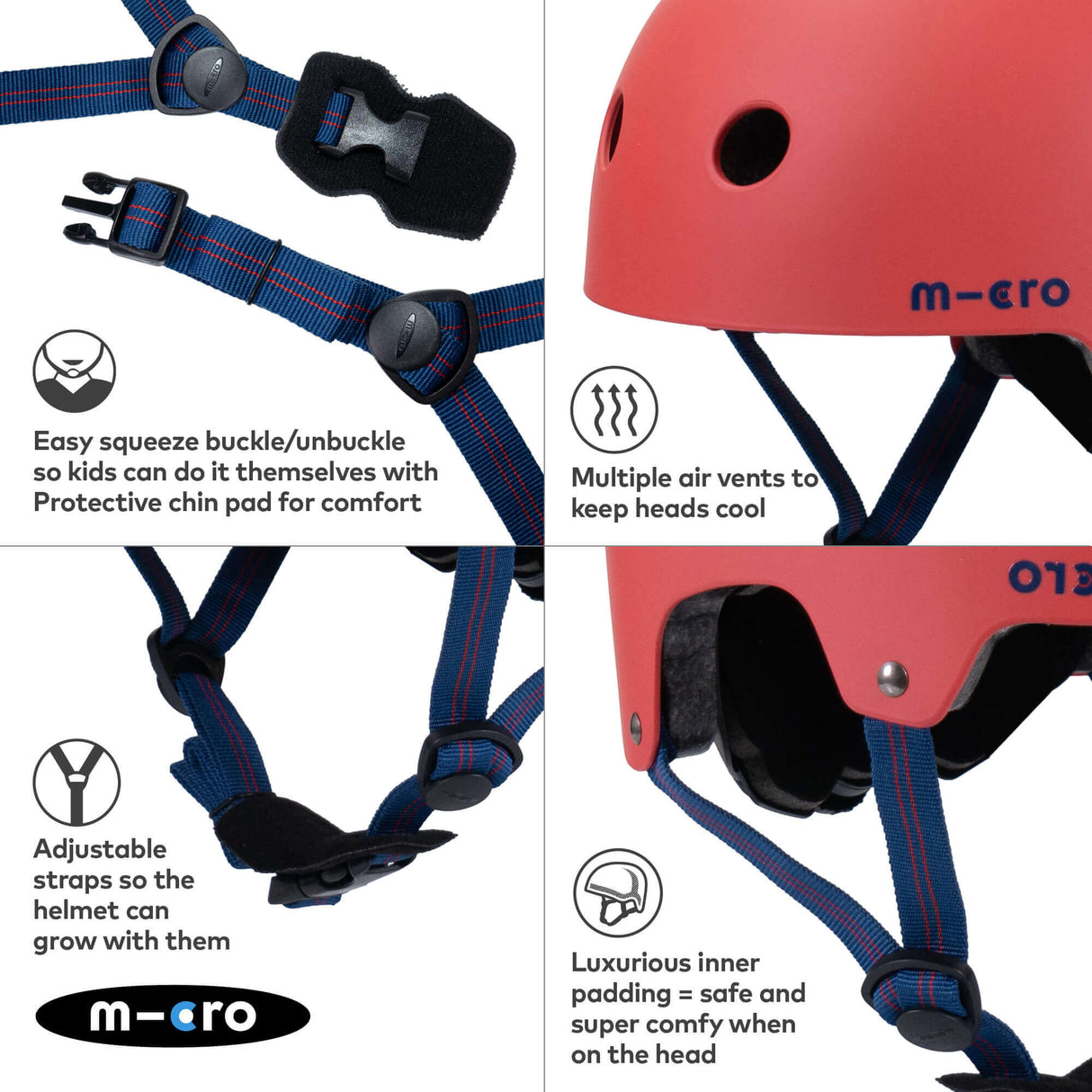 Micro Scooters Children's Matt Helmet | Medium - Red