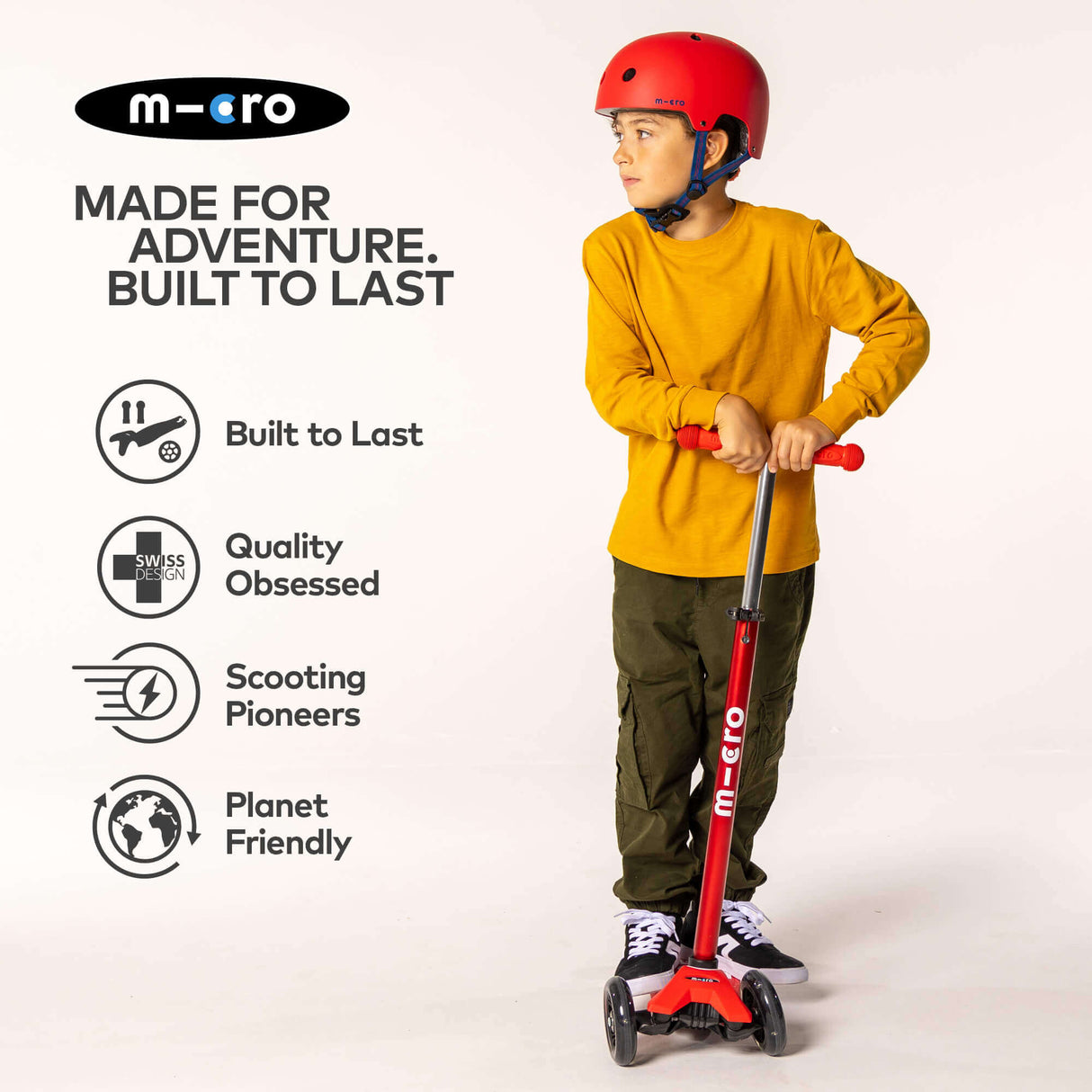 Micro Scooters Children's Matt Helmet | Medium - Red