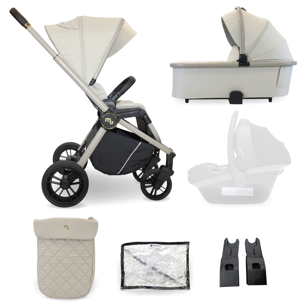 My Babiie 450 Pushchair Bundle with accessories - Ivory