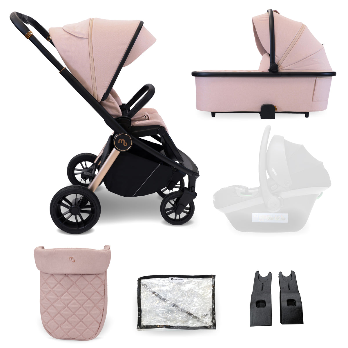 Lightweight Stroller My Babiie Rose Blush Stroller My Babiie