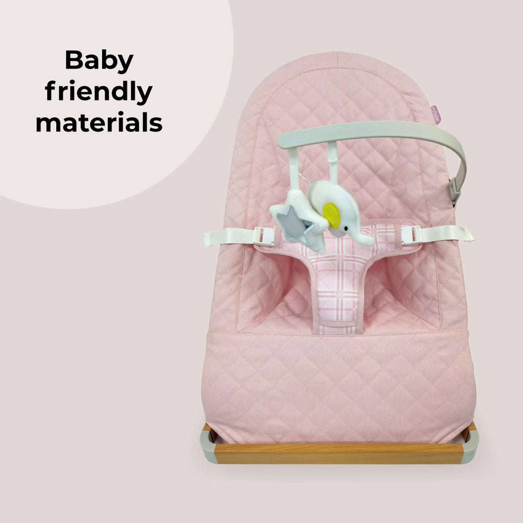 My Babiie Baby Bouncer - Pink Plaid
