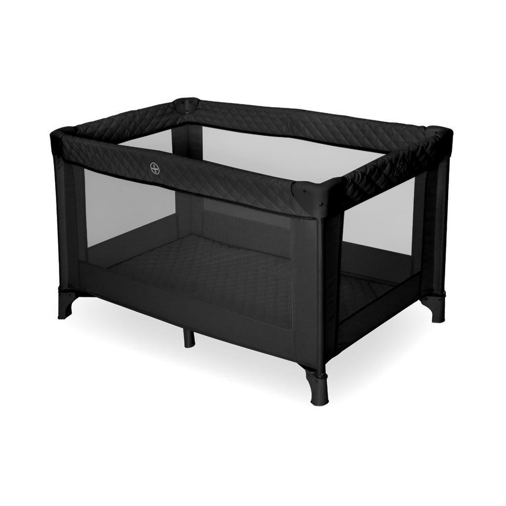 My Babiie Quilted Travel Cot - Black