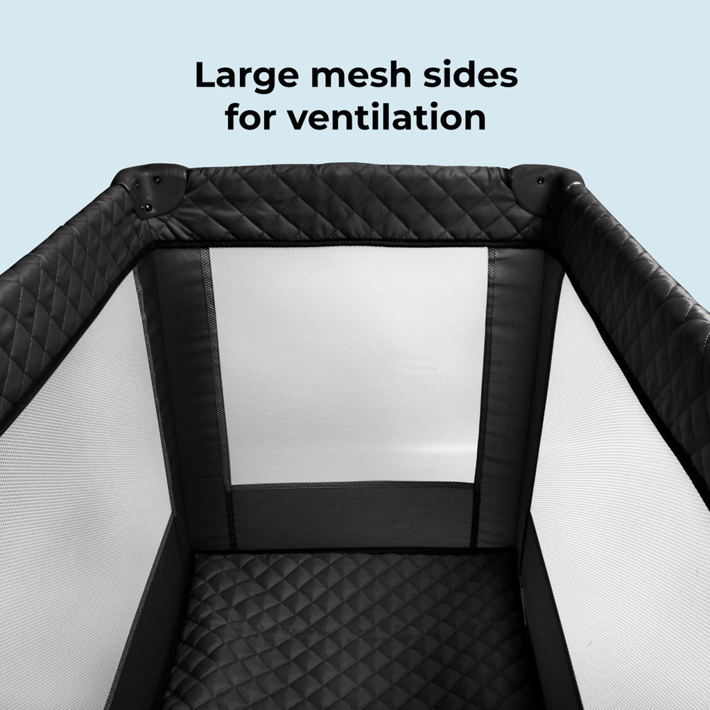 My Babiie Quilted Travel Cot - Black