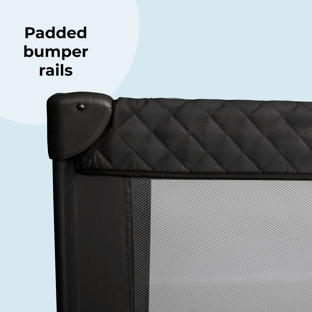 My Babiie Quilted Travel Cot - Black