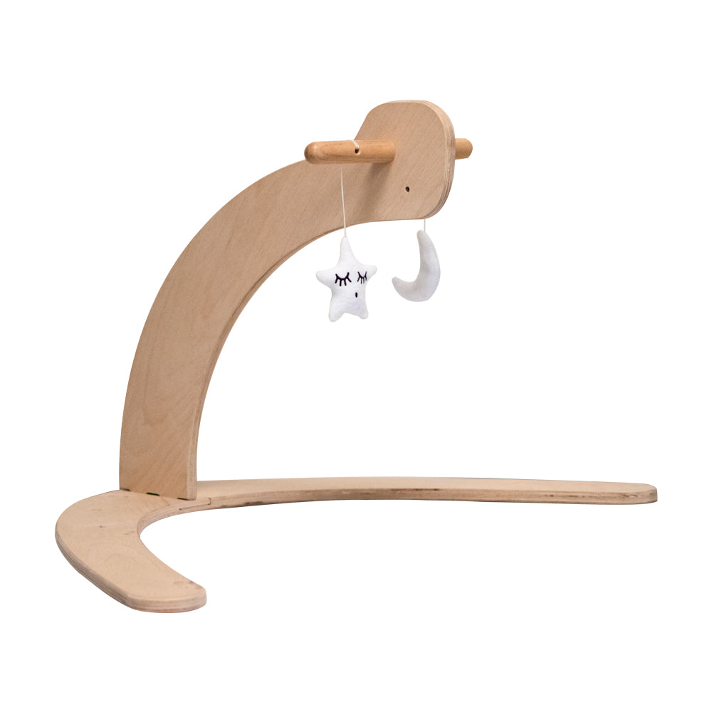 MamaToyz Dinky Wooden Baby Activity Gym with Moon & Star Soft Toys