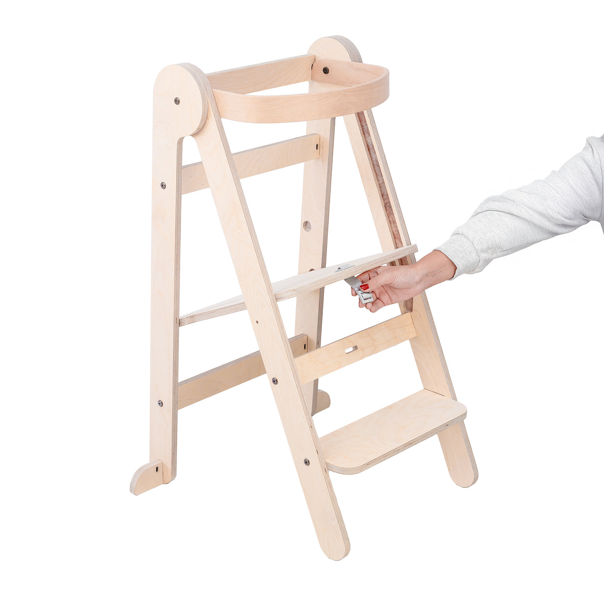 MamaToyz Folding Learning Tower - Natural Beech Wood Montessori Child Safety Platform