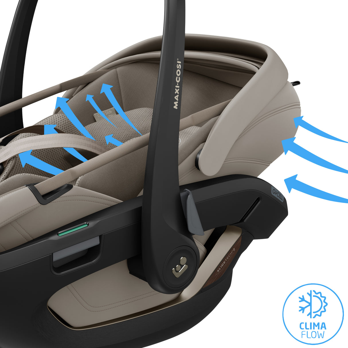 Maxi Cosi Coral Slide Pro Infant Car Seat & FamilyFix Slide Pro ISOFIX Base - Sapphire Sand