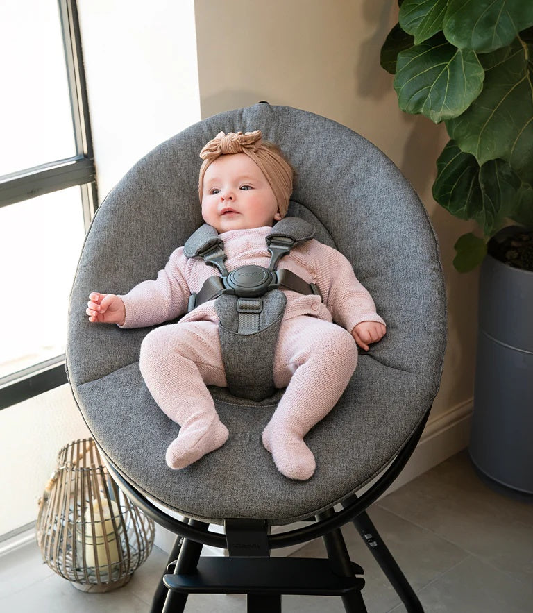 iCandy MiChair Complete All in One Highchair Bundle with Newborn Rocker - Black & Flint