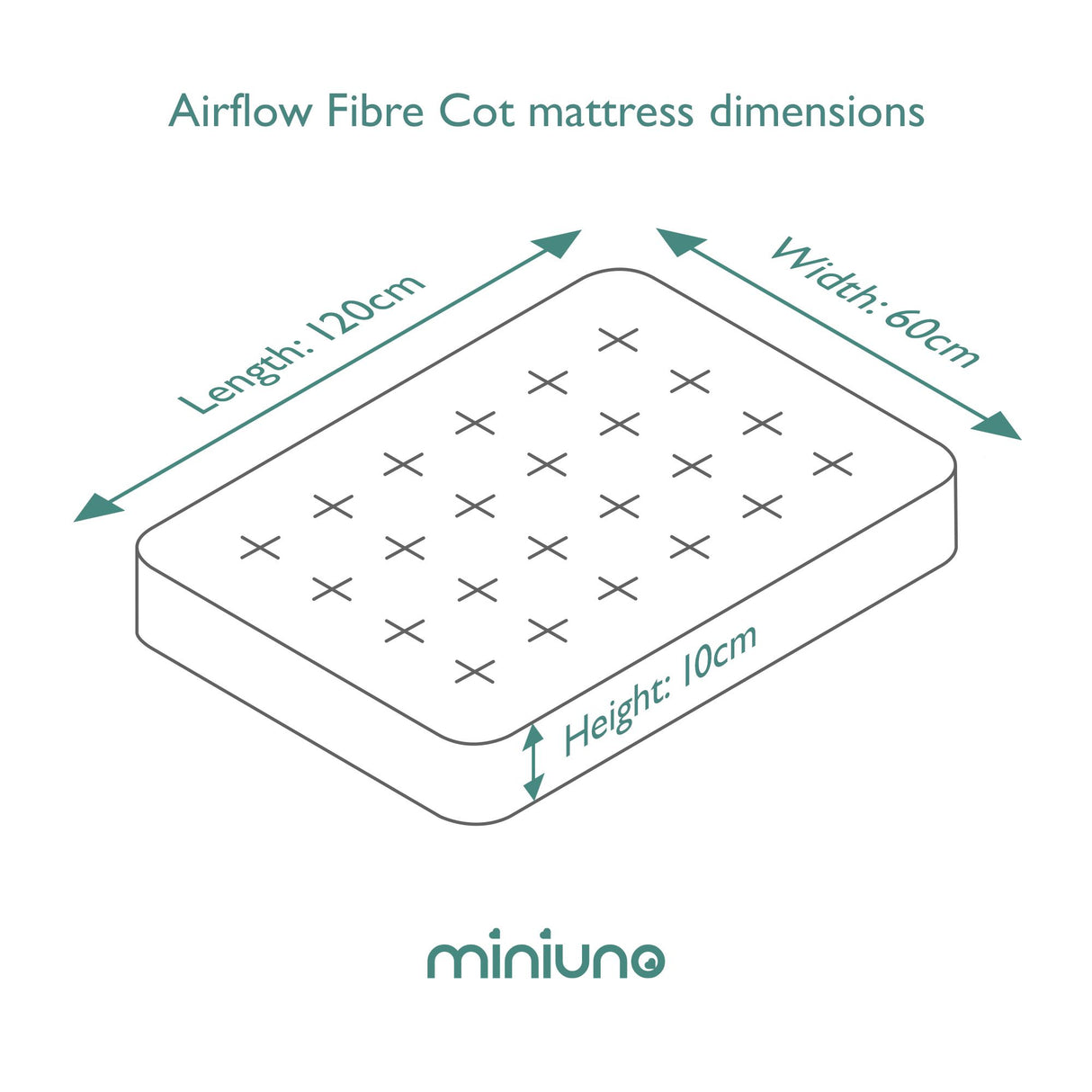 Miniuno Airflow Fibre Deluxe Cot Mattress - 60x120cm