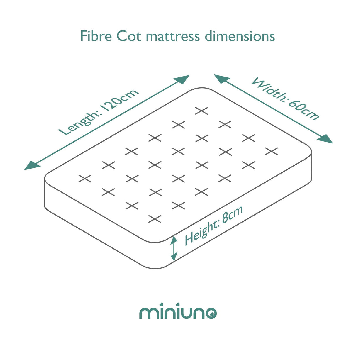Miniuno Fibre Cot Mattress - 60x120cm
