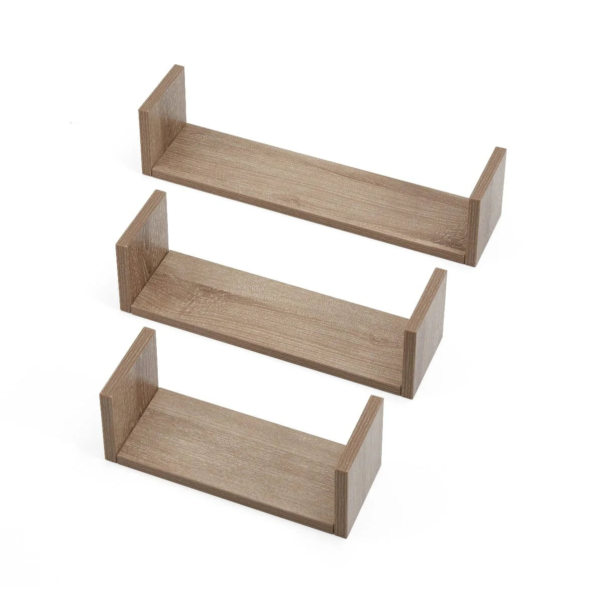 Tutti Bambini Modena Set of Three U-Shaped Wall Shelves - Oak