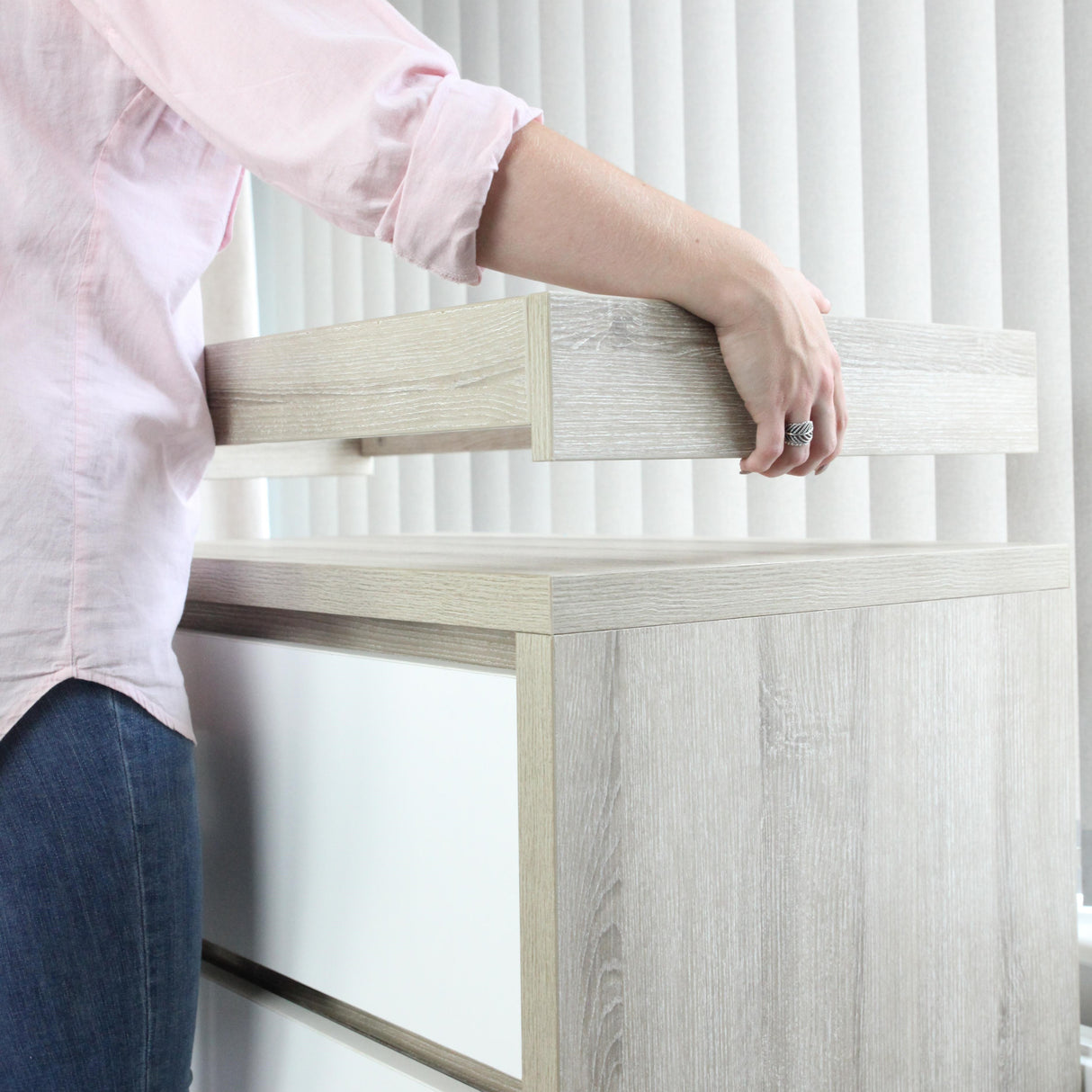 Tutti Bambini Modena 2 Piece Nursery Furniture Set with Cot Bed & Dresser - White & Oak