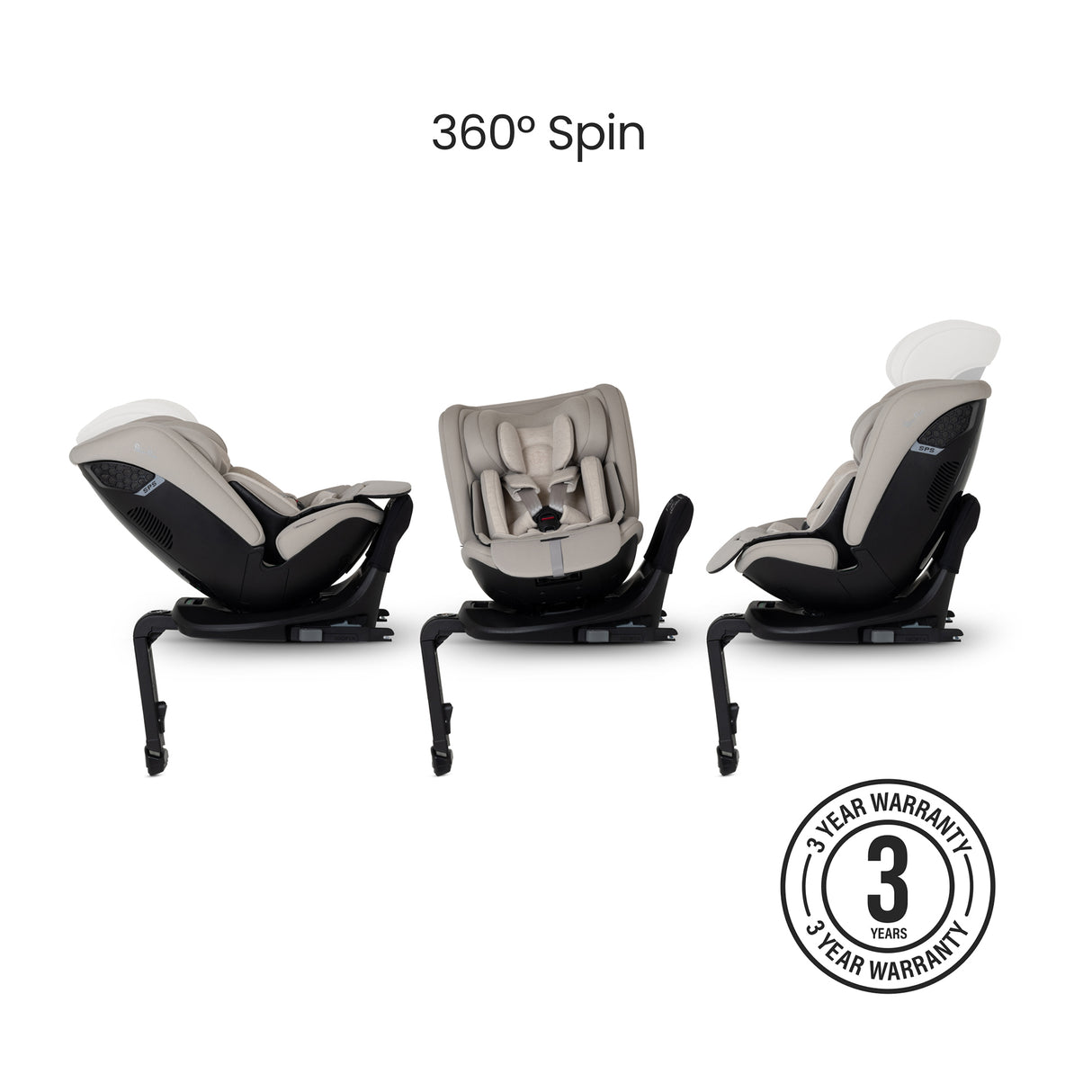 Silver Cross Motion 3 All Size 360 Car Seat - Natural Taupe