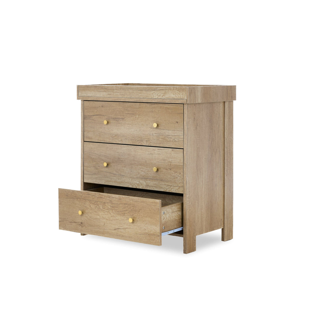 Obaby Nika 2 Piece Nursery Furniture Set with Cot Bed, Under Drawer and Dresser - Oak