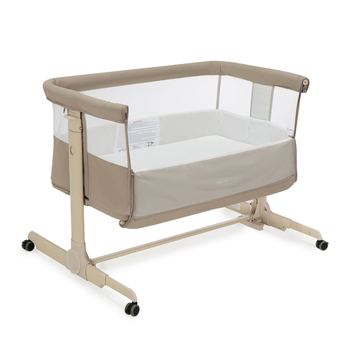 Babymore Neera Bedside Crib - Khaki