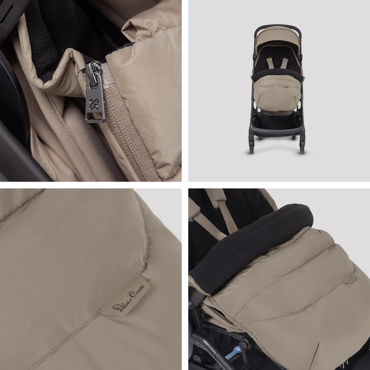 Silver Cross Nia Travel System with Glide 360 Plus Car Seat, ISOFIX Base & Accessories - Champagne