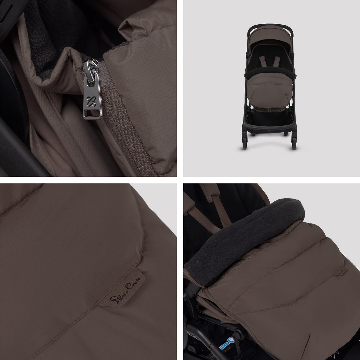 Silver Cross Nia Travel System with Glide 360 Plus Car Seat, ISOFIX Base & Accessories - Chocolate