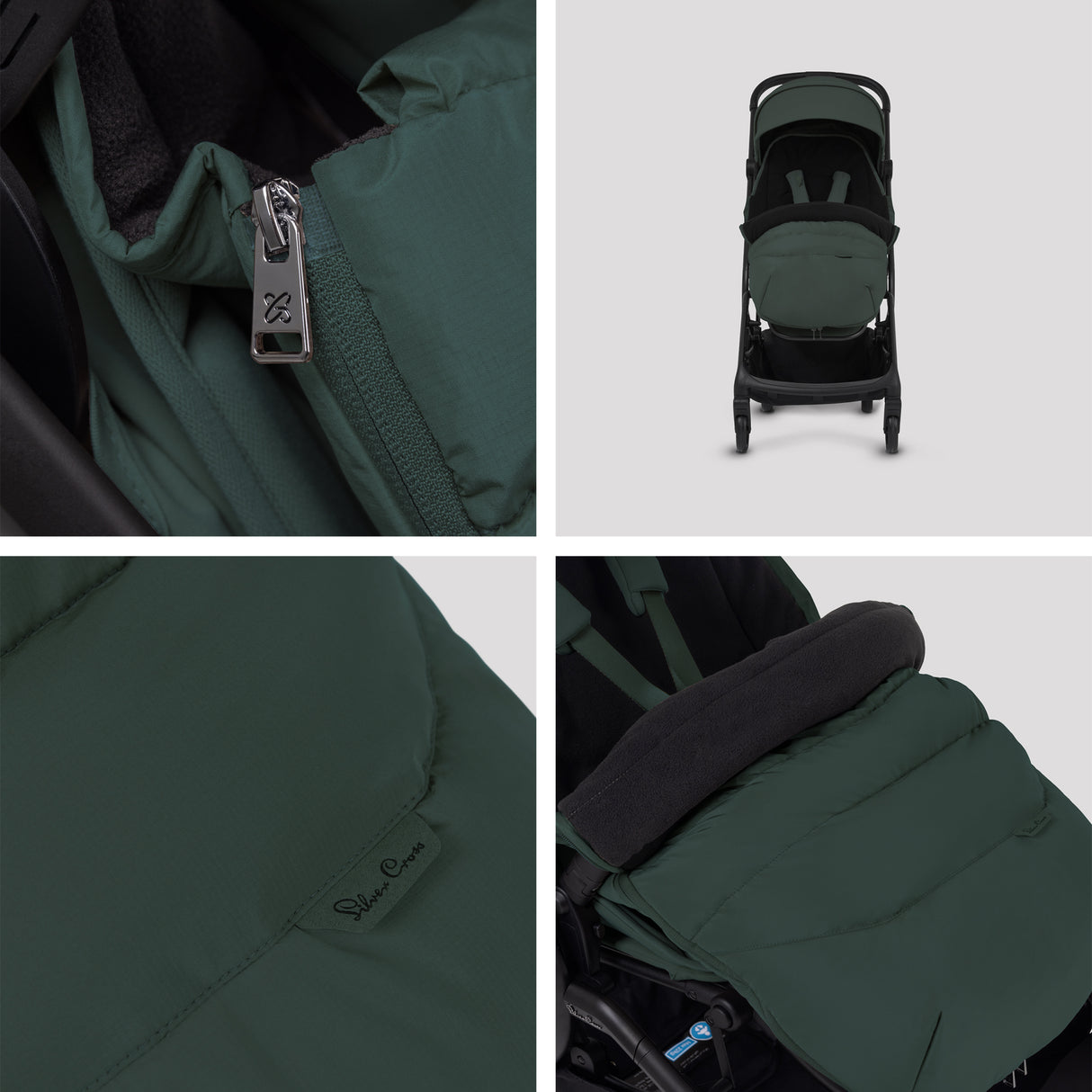 Silver Cross Nia Travel System with Glide 360 Plus Car Seat, ISOFIX Base & Accessories - Conifer