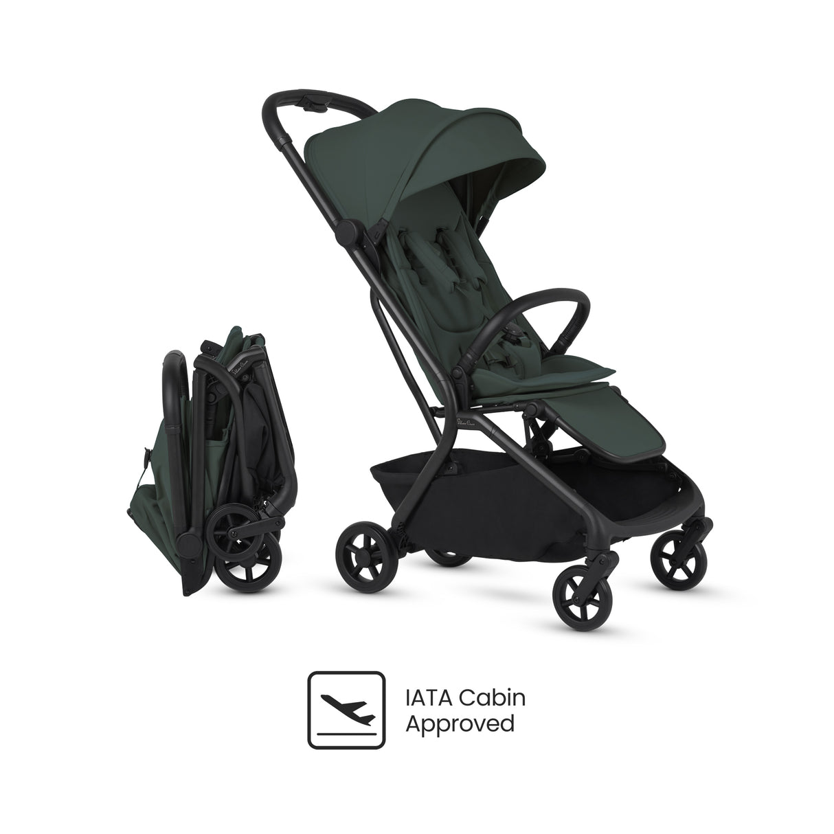 Silver Cross Nia Travel System with Glide 360 Plus Car Seat, ISOFIX Base & Accessories - Conifer