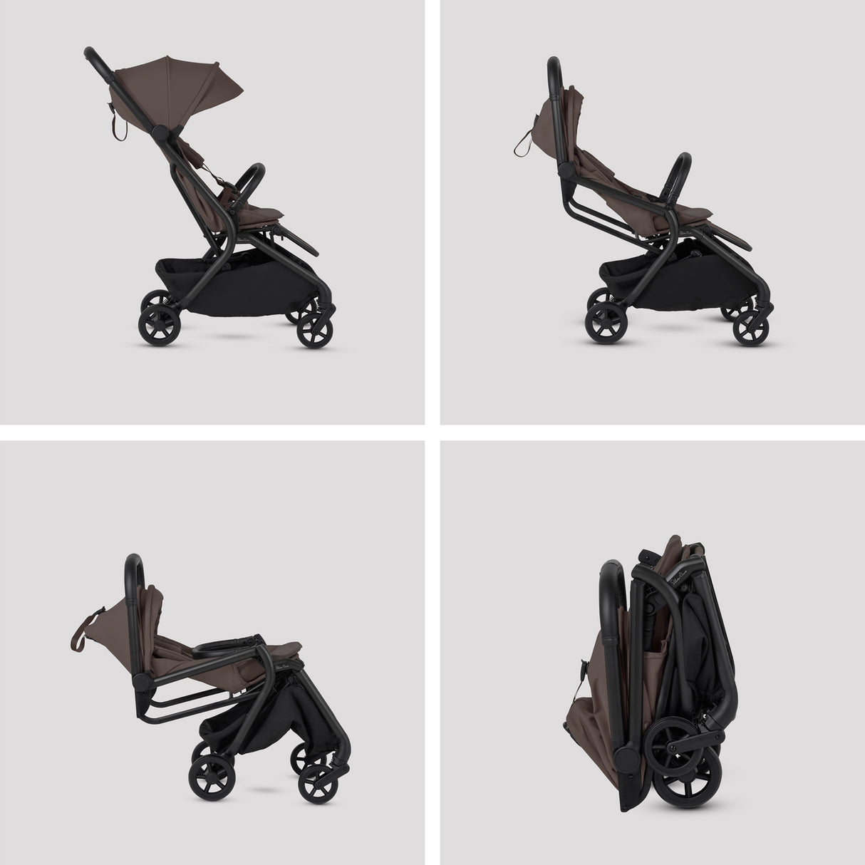 Silver Cross Nia Travel System with Glide 360 Plus Car Seat & ISOFIX Base - Chocolate