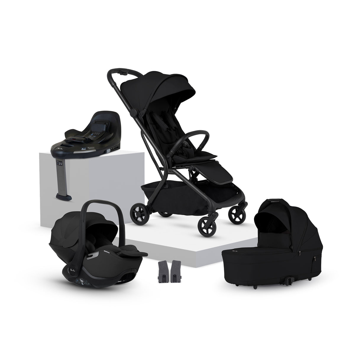 Silver Cross Nia Travel System with Glide 360 Plus Car Seat & ISOFIX Base - Onyx