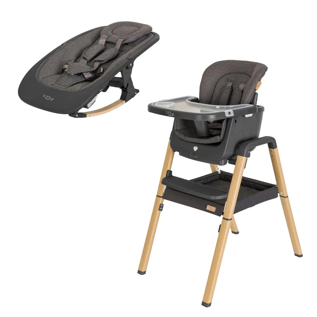Tutti Bambini Nova Birth to 12 Years Complete Highchair Package - Grey & Oak