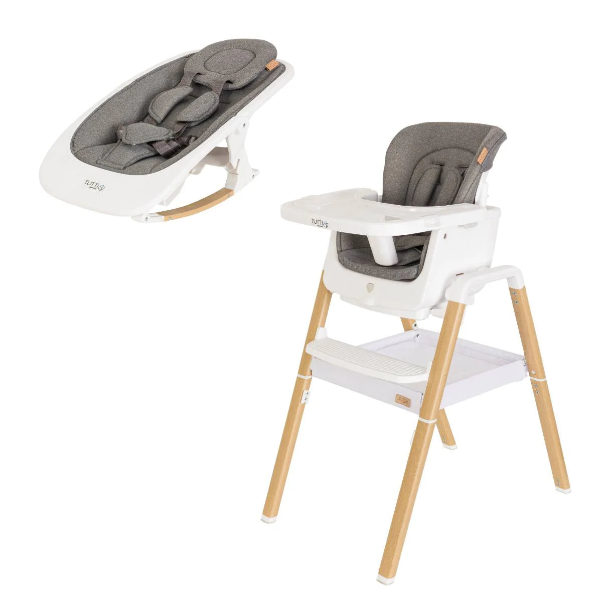 Tutti Bambini Nova Birth to 12 Years Complete Highchair Package - White & Oak