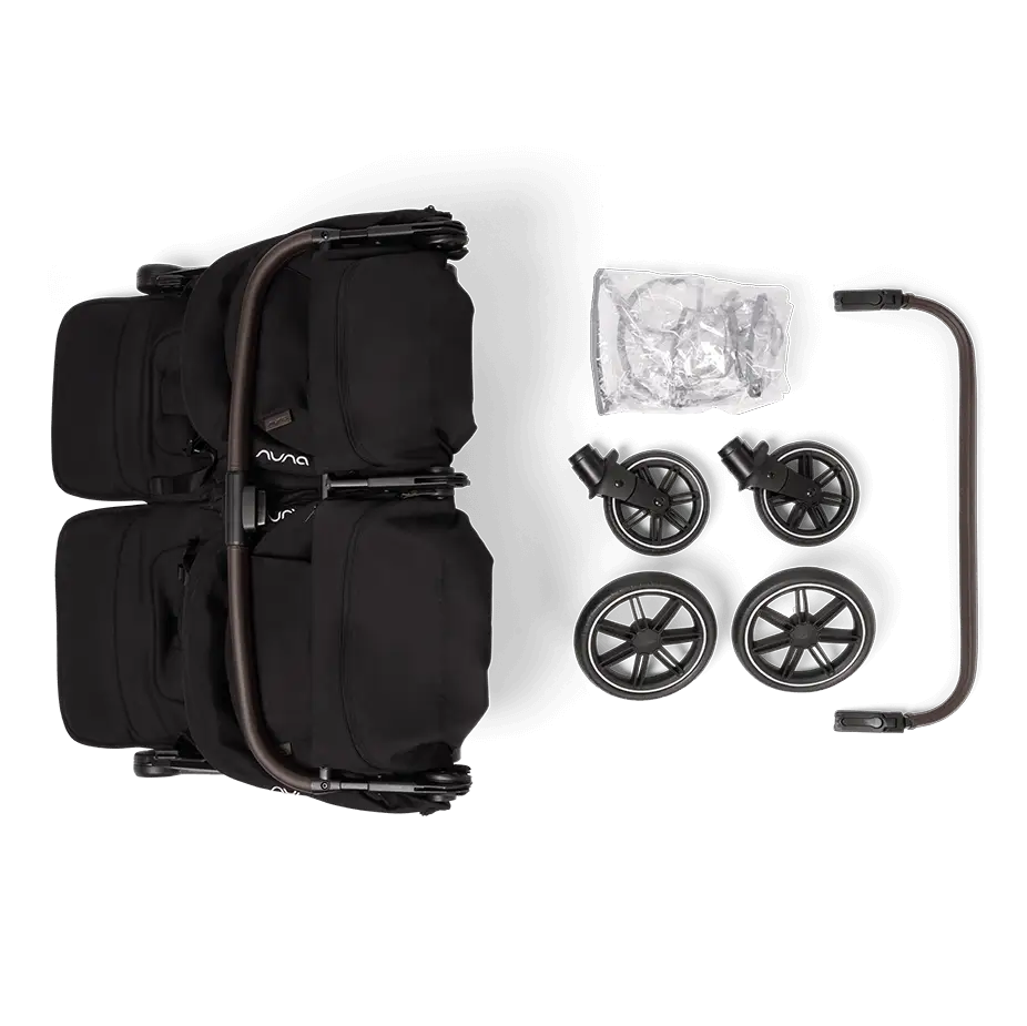 Nuna TRVL DUBL Side-by-Side Stroller – Caviar