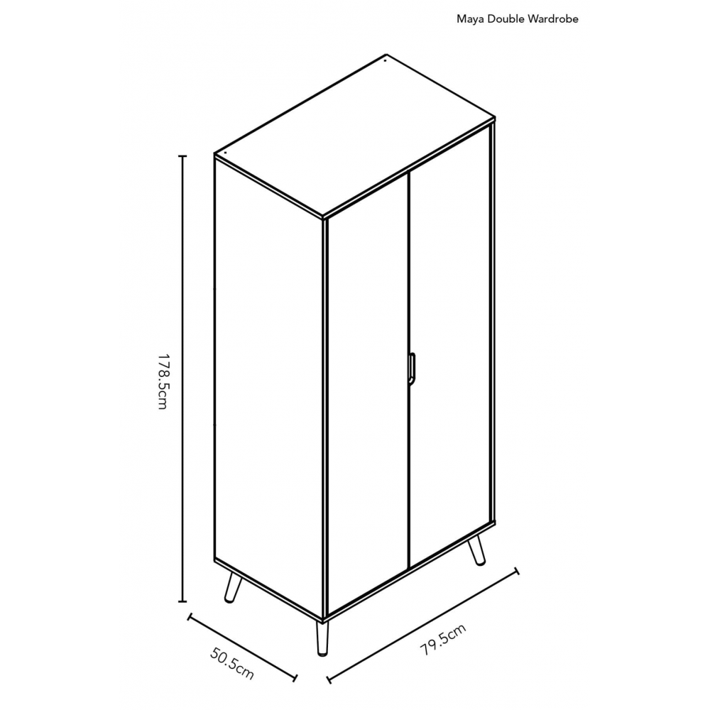 Obaby Maya Double Nursery Wardrobe