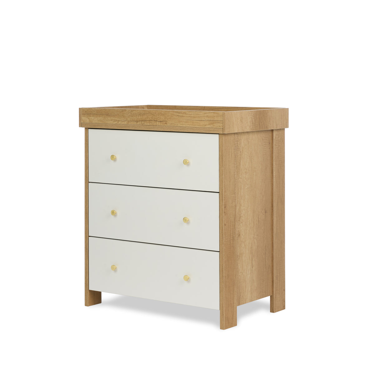 Obaby Nika 2 Piece Furniture Set with Cotbed and Dresser/Changing Unit - Oak & White