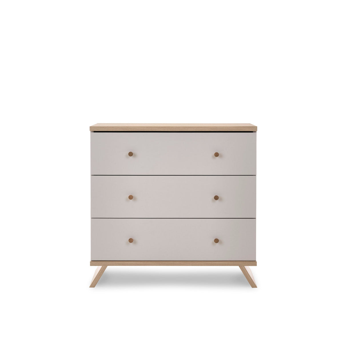 Obaby Thea 3 Piece Nursery Furniture Set with Cot Bed, Dresser & Wardrobe - Latte