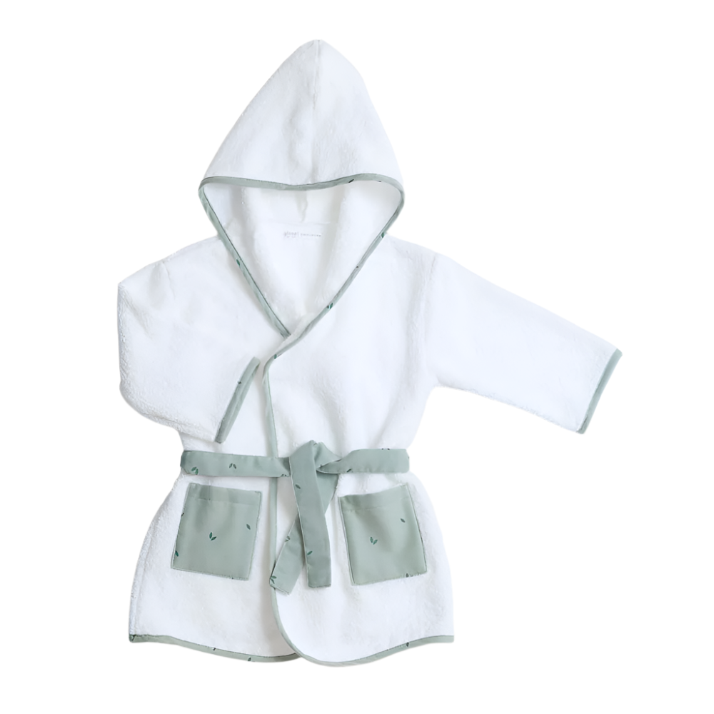 Gloop Organic Cotton Bath Robe 0-12 Months – Organic Green