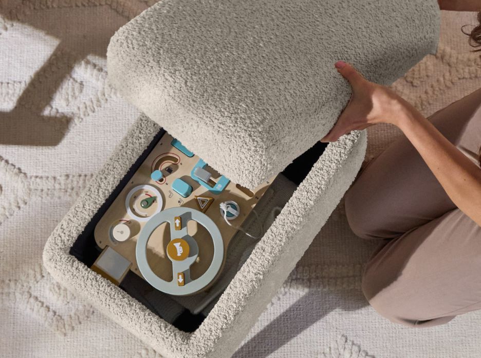 Tutti Bambini Oscar Luxe Rocking Chair & Footstool - Teddy Mushroom