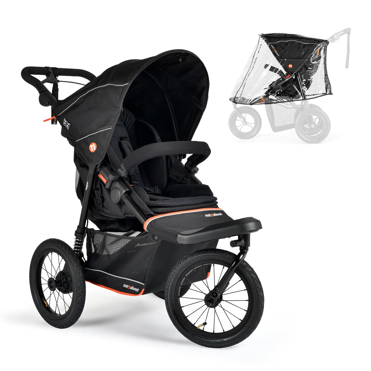 Out n About Nipper V6 Plus Single Pushchair - Summit Black