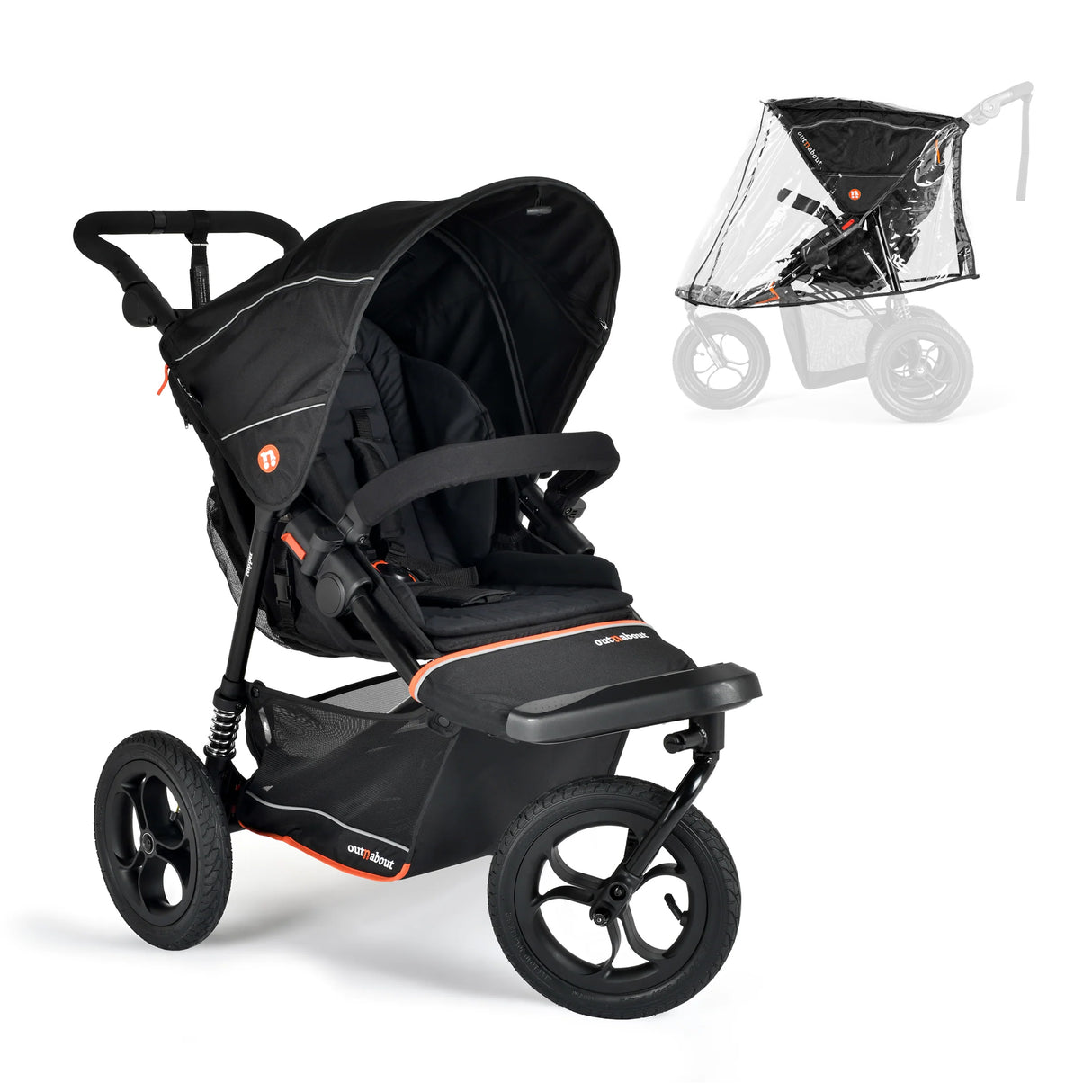 Out n About Nipper V6 Single Pushchair - Summit Black