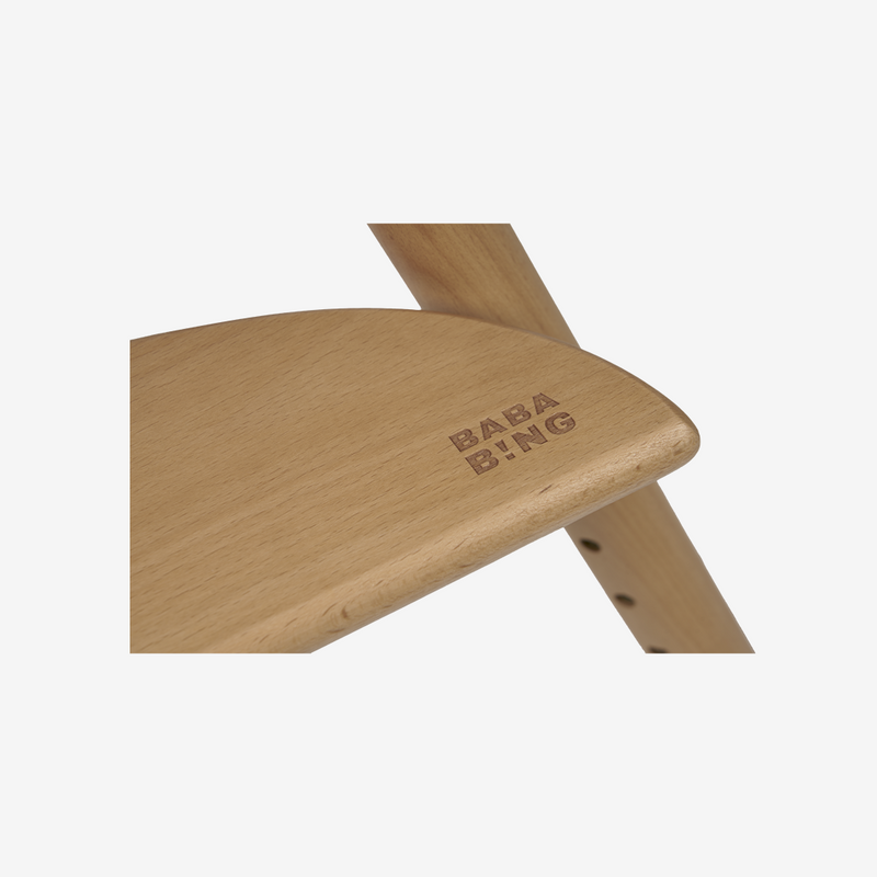 Bababing Una Highchair - White & Grey Wood