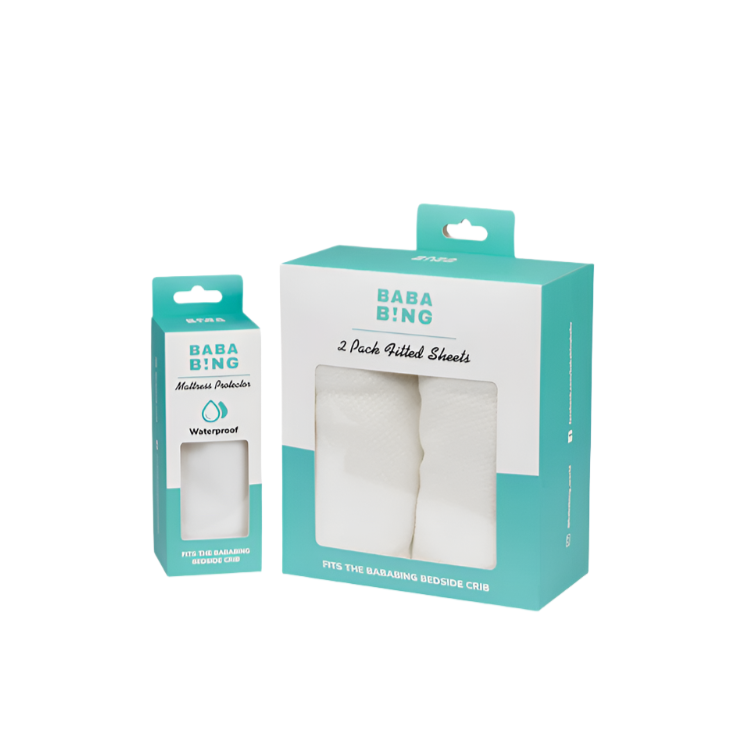 Bababing Fitted Crib Sheets & Waterproof Mattress Protector Bundle