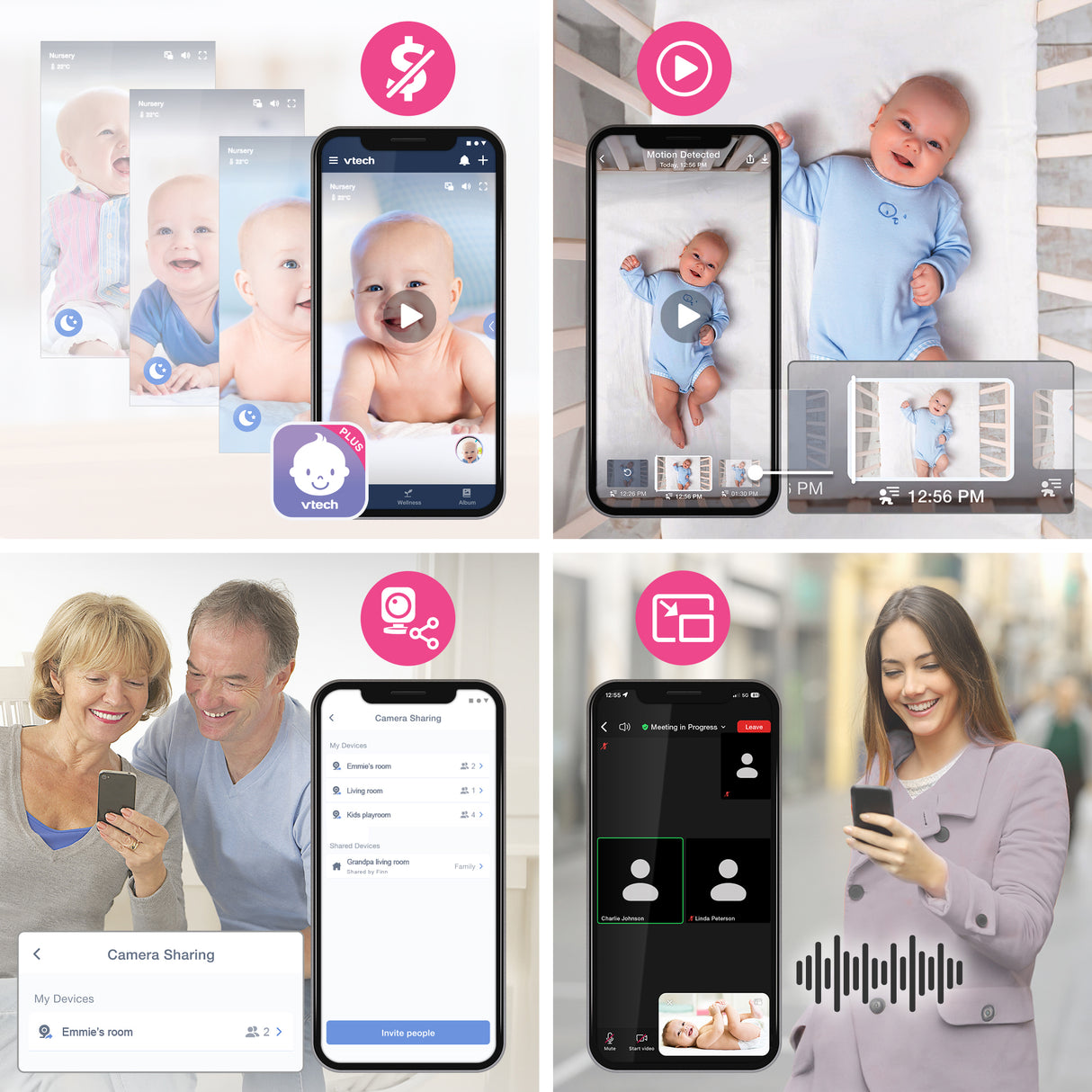 VTech RM4761 3.5" Smart Pan & Tilt Baby Video Monitor