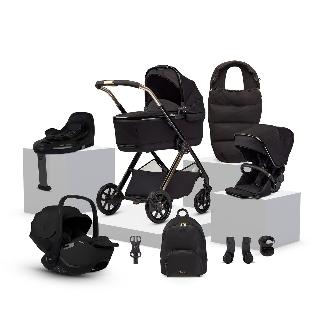 Silver Cross Reef 2 Special Edition Ultimate Travel System Bundle with Glide Plus 360 Car Seat and ISOFIX Base - Espresso