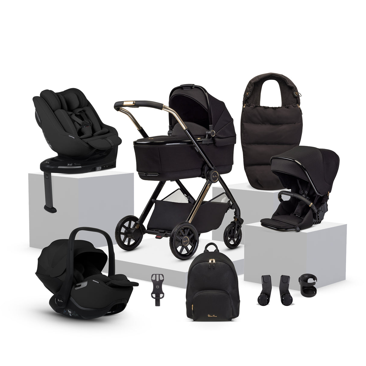 Silver Cross Reef 2 Special Edition Ultimate Travel System Bundle with Glide Plus 360, Approach Plus 360 Car Seat and ISOFIX Base - Espresso
