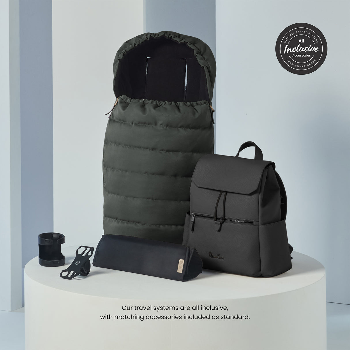 Silver Cross Reef 2 Ultimate Travel System Bundle with Glide Plus 360, Approach Plus 360 Car Seat and ISOFIX Base - Pewter