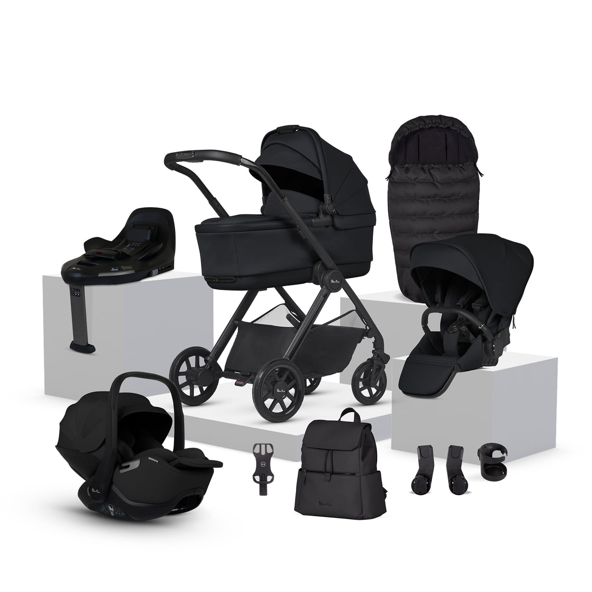 Silver Cross Reef 2 Ultimate Travel System Bundle with Glide Plus 360 Car Seat and ISOFIX Base - Space