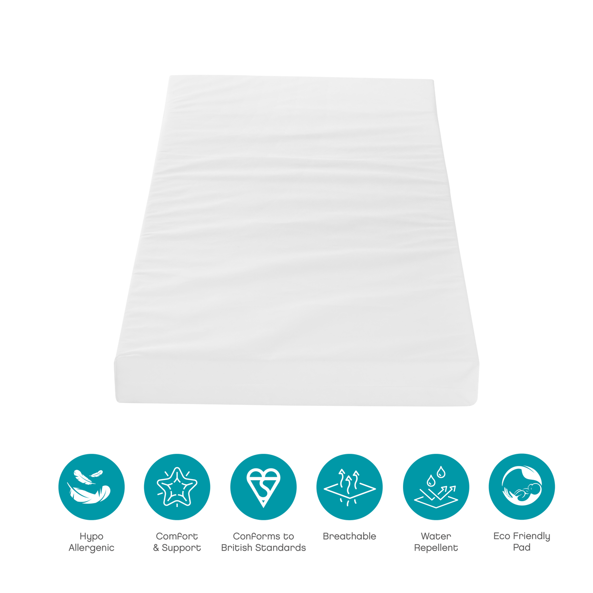 Tutti Bambini Rio Cot Bed with Cot Top Changer & Mattress - Dove Grey & Oak