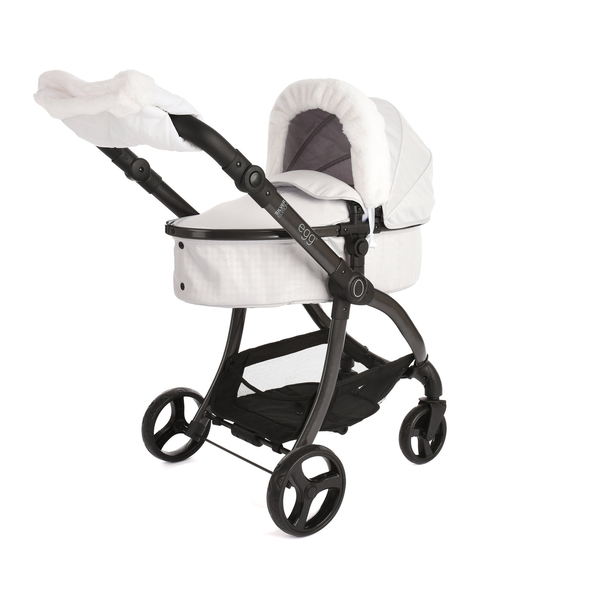 Roma Egg® Children's Dolls Pram – Houndstooth Silver