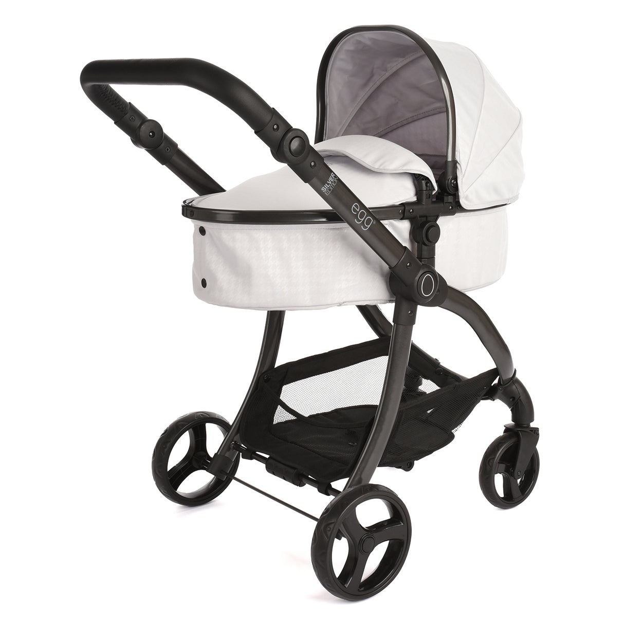 Roma Egg® Children's Dolls Pram – Houndstooth Silver