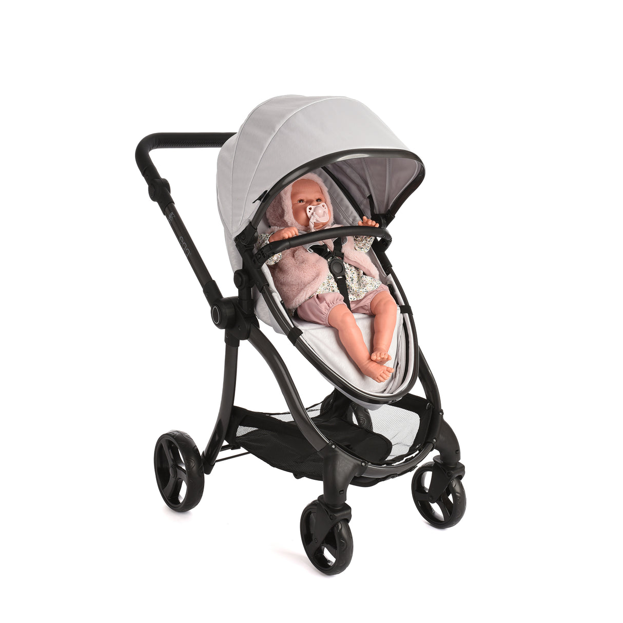 Roma Egg® Children's Dolls Pram – Houndstooth Silver