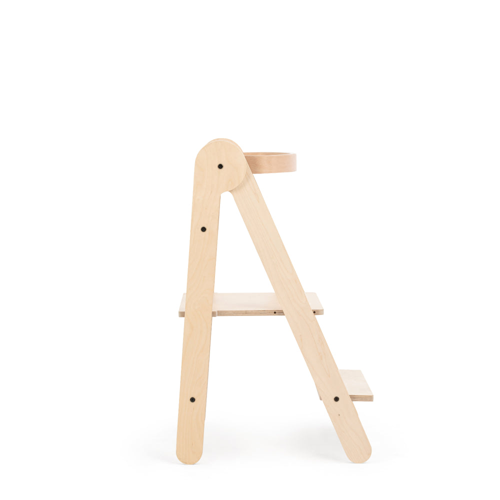 MamaToyz Folding Learning Tower Natural Beech Wood Montessori Child Safety Platform